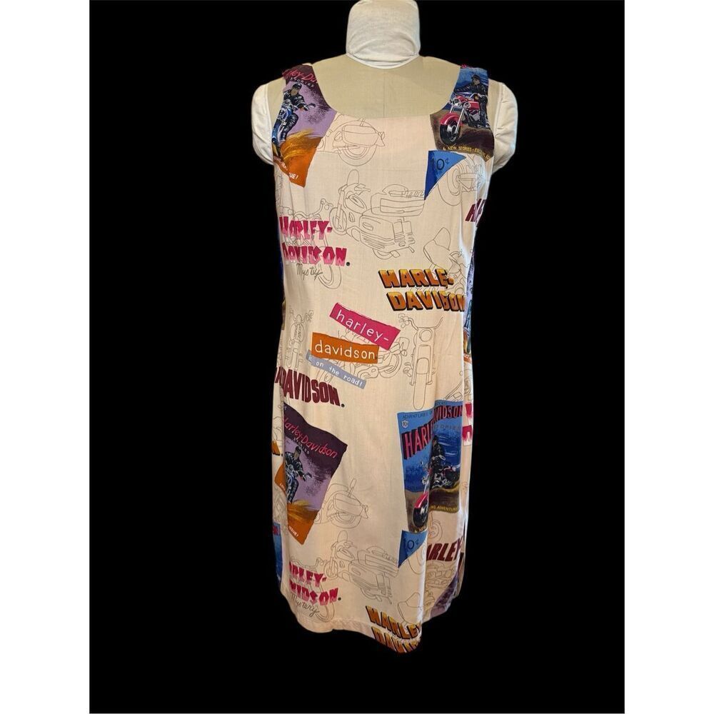 Harley Davidson Vintage 1990’s Dress Sleeveless Logo/Magazine Print Sz. L - Picture 3 of 7